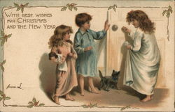 With Best Wishes For Christmas and the New Year Children Postcard Postcard