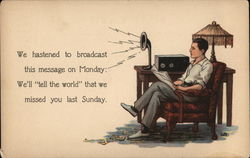 We hastened to broadcast this message on Monday: Postcard