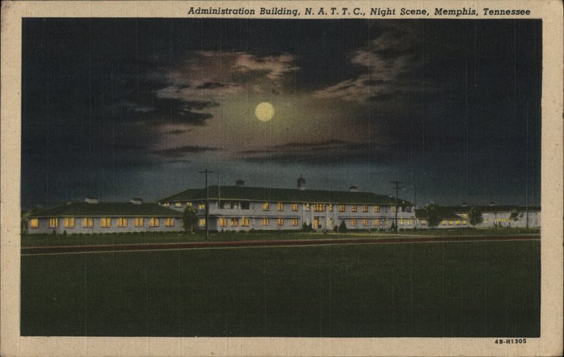 Administration Building, N.A.T.T.C. Night Scene Memphis Tennessee