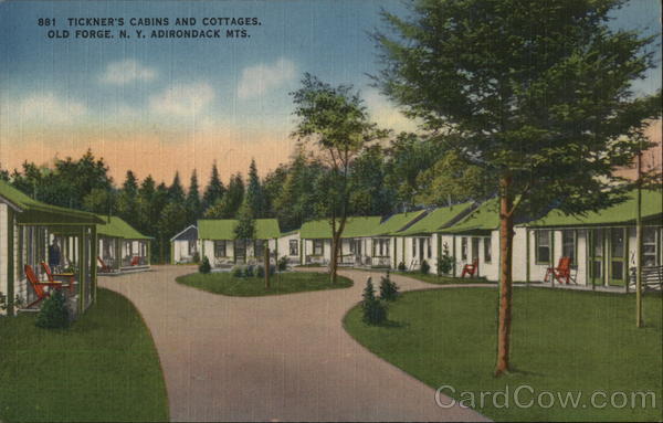 Tickner S Cabins And Cottages Old Forge Ny Postcard