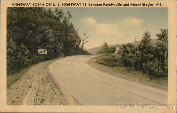 Highway Scene on U.S. Highway 71 Scenic Arkansas