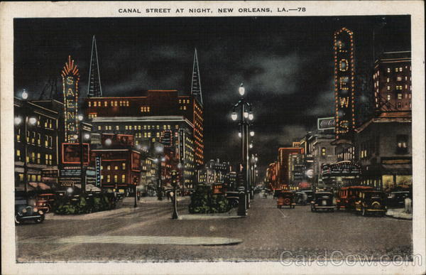 Canal Street at Night New Orleans Louisiana
