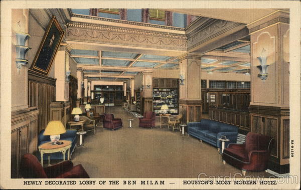 Ben Milam Hotel - Lobby Houston Texas