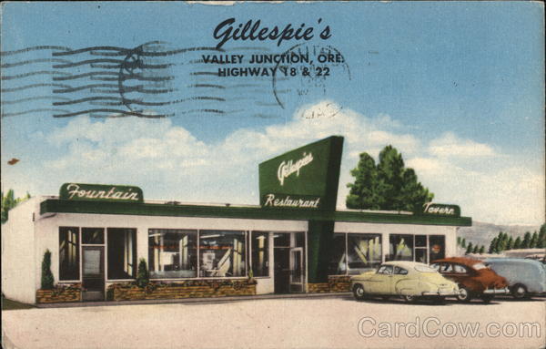 Gillespie's Restaurant Valley Junction, OR Postcard