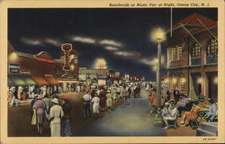 Boardwalk at Music Pier at Night Postcard
