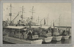 Ships from Great Lakes Naval Reserve Training Station Docked at Harbor Ludington, MI Postcard Postcard Postcard