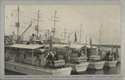 Ships from Great Lakes Naval Reserve Training Station Docked at Harbor Postcard