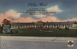 Phillips Motel Shamokin Dam, PA Postcard Postcard Postcard