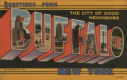 Greetings From Buffalo - The City of Good Neighbors Postcard
