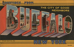 Greetings From Buffalo - The City of Good Neighbors New York Postcard Postcard Postcard