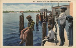 Working Hard for the Family Dinner in Dixieland Postcard