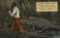 A Darky's Prayer Florida Black Americana Postcard Postcard Postcard