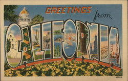 Greetings from California Postcard Postcard Postcard