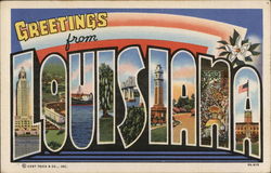 Greetings from Louisiana Postcard