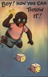 Boy! How You Can Throw It! Black Americana Postcard Postcard Postcard