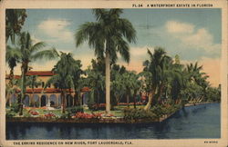 Erkins Residence on New River Fort Lauderdale, FL Postcard Postcard Postcard
