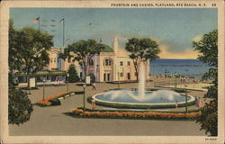 Fountain and Casino at Playland, Rye Beach New York Postcard Postcard Postcard