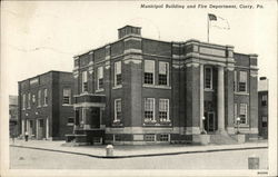 Municipal Building and Fire Department Postcard
