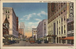 Main Street Looking North, Akron, Ohio Postcard Postcard Postcard