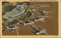 Dallas Municipal Airport, Love Field Texas Postcard Postcard Postcard