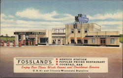 Fossland's Restaurant, Cocktail Bar and Service Station Kenosha, WI Postcard Postcard Postcard