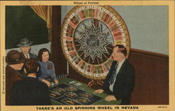 Wheel of Fortune - There's an Old Spinning Wheel in Nevada Casinos & Gambling Postcard Postcard Postcard