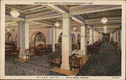 The Oliver Hotel - Mezzanine Floor South Bend, IN Postcard Postcard Postcard