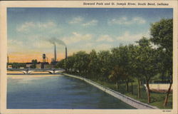 Howard Park and St. Joseph River South Bend, IN Postcard Postcard Postcard