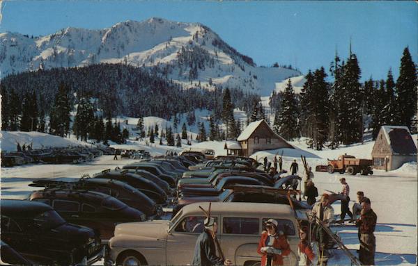 Skiers at Stevens Pass Skykomish Washington