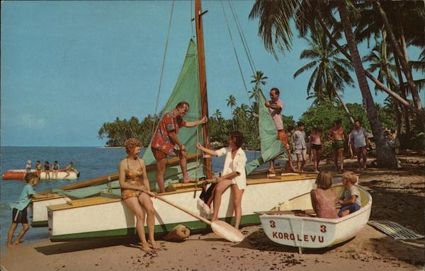 Boaters, Vacationers On the Beach Sailboats