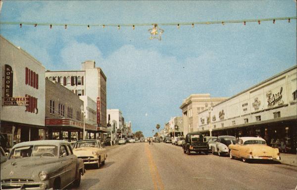 Cleveland Street - Business Section, Looking West Clearwater Florida