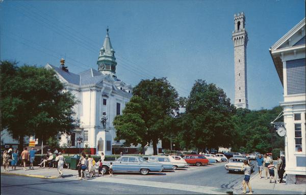 Town Hall and Pilgrim Monument, Commercial Street Provincetown Massachusetts
