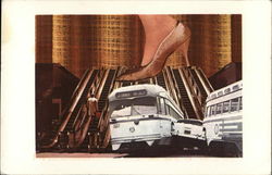 Commuter Crunch by Carrie Carlton Art Postcard Postcard Postcard