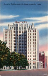 Santa Fe Building and Polk Street Amarillo, TX Postcard Postcard Postcard
