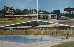 Miami Motel & Restaurant Claxton, GA Postcard Postcard Postcard