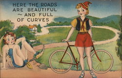 Here the Roads Are Beautiful ~ And Full of Curves Bicycles Postcard Postcard Postcard