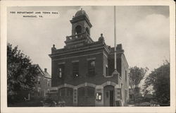 Fire Department and Town Hall Manassas, VA Postcard Postcard Postcard