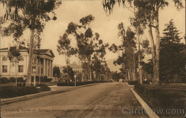 Pomona College - Looking North on College Avenue Claremont California
