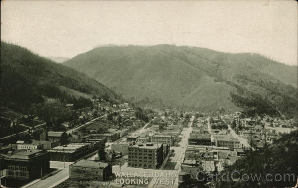 Looking West Wallace Idaho Barnard's Studio