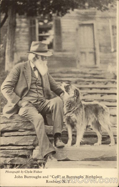 John Burroughs and Cuff at Burroughs' Birthplace Roxbury New York