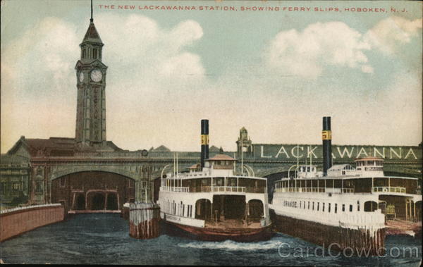 New Lackawanna Station, Showing Ferry Slips Hoboken New Jersey