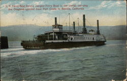 S.P. Ferry Boat Solano (largest) Ferry Boat in the world) Boats, Ships Postcard Postcard Postcard