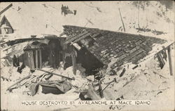 House Destroyed by Avalanche Mace, ID Postcard Postcard Postcard