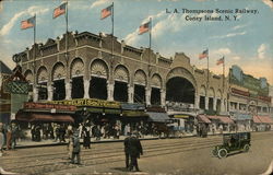L. A. Thompsons Scenic Railway, Coney Island N.Y. Postcard