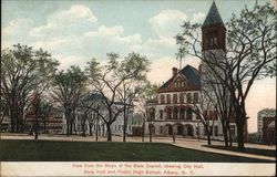 View from the Steps of the State Capitol, Albany NY Postcard