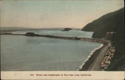 Wharf and Breakwater Port San Luis, CA Postcard Postcard Postcard