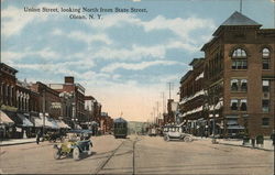 Union Street, Looking North From State Street Olean, NY Postcard Postcard Postcard