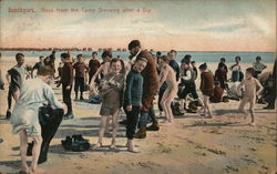 Boys from the Camp Dressing After a Dip Southport, UK Lancashire Postcard Postcard Postcard