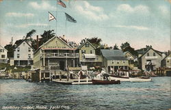 Boothbay Harbor, Maine, Yacht Club Postcard