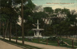 Soldier Fountain Poughkeepsie, NY New York Postcard Postcard Postcard